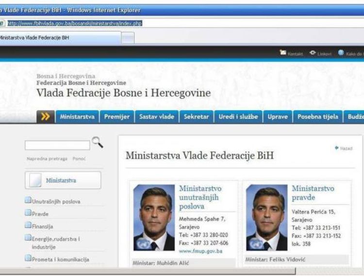 Džordž Kluni u ulozi premijera i ministara