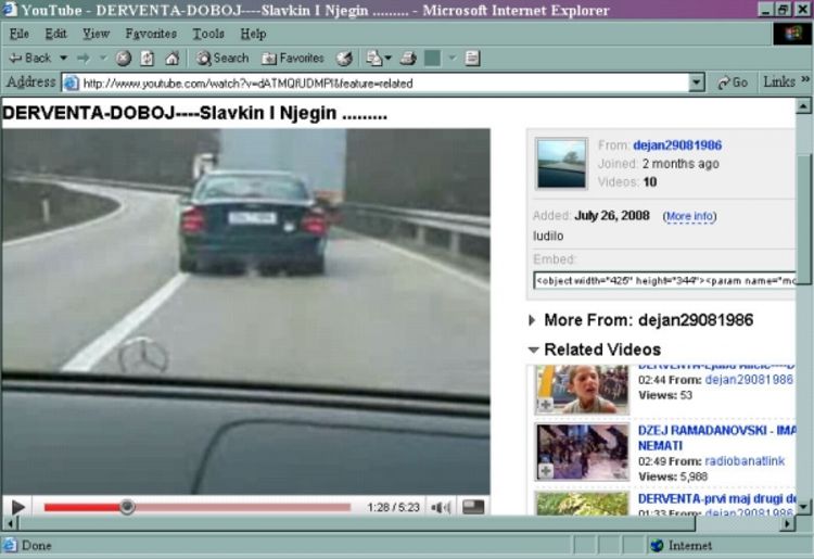 Snimali se telefonom kako voze 260 na čas