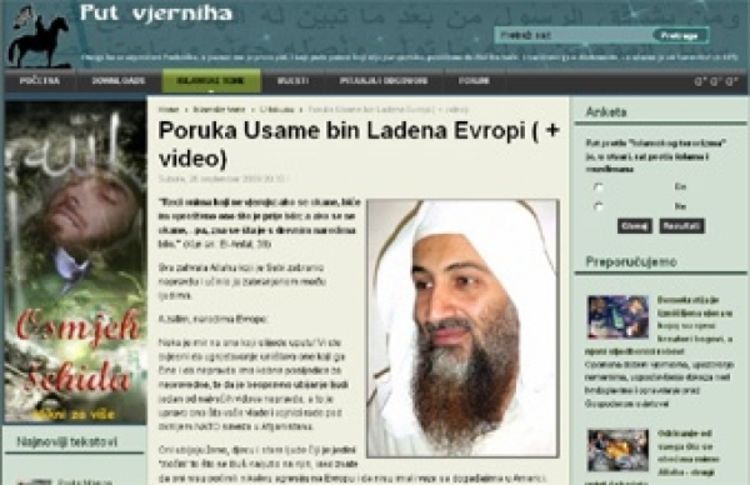Poruke Bin Ladena i na bh. sajtu
