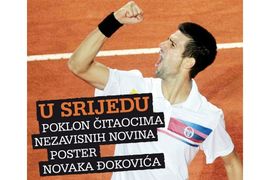Nezavisne čitaocima poklanjaju poster Novaka Đokovića