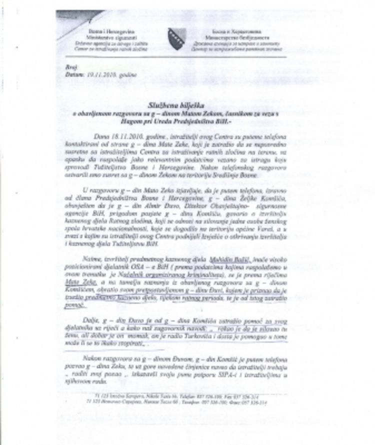 Direktor OBA Džuvo tražio zaštitu za zločinca Bašića