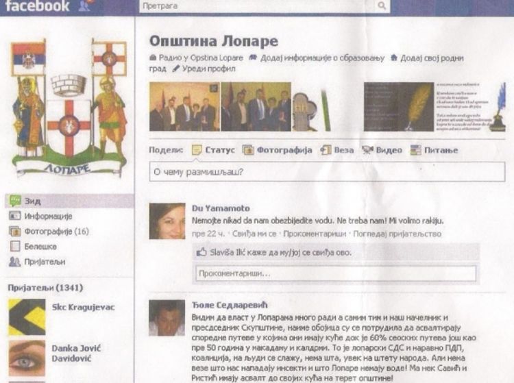 Tužen zbog komentara na Facebooku o putevima u Loparama