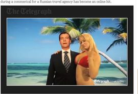 Medvedev pipka plavušu u reklami (Video)