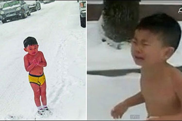 Golo dijete izveli na -13 stepeni da se čeliči (Video)