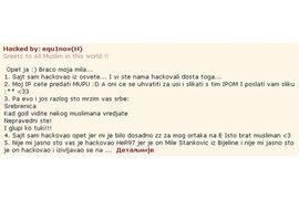 Hakovan sajt Eparhije zvorničko-tuzlanske, poruka mržnje Srbima