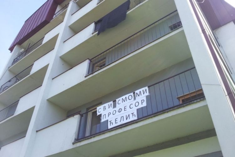 Banjalučki studenti okačili transparent podrške profesoru Ćeliću