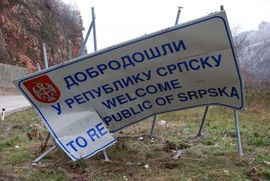 Srušen bilbord s natpisom Dobrodošli u Republiku Srpsku