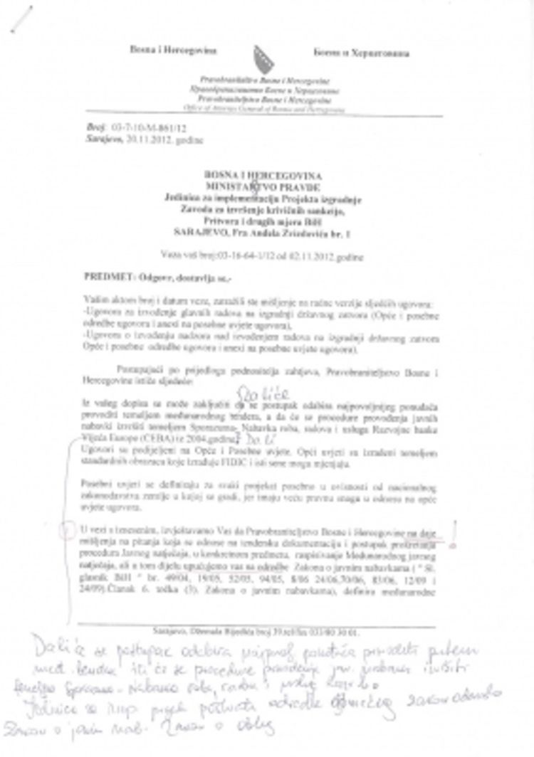 Zaštititi interese BiH tokom gradnje zatvora