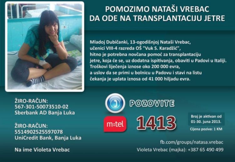 Apel za pomoć: Djevojčici iz Dubice hitno potrebna transplantacija jetre