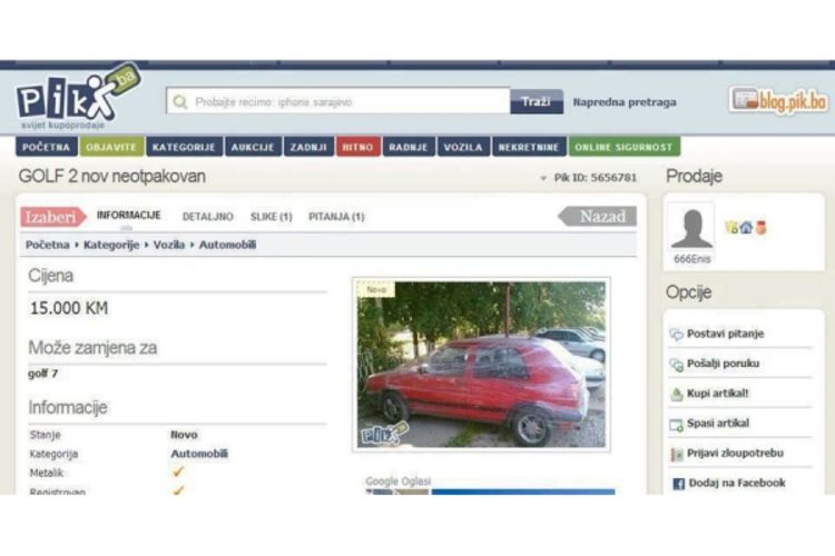Prodaje golf 2... neotpakovan