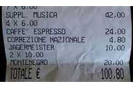 Više od 100 evra za 4 kafe i 3 likera
