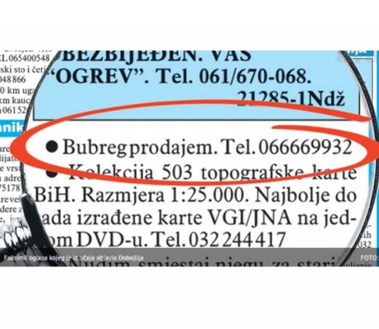 Dobojlija prodaje bubreg zbog siromaštva