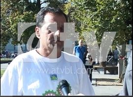 Protest ratnog vojnog invalida Hamdije Šarića u Parku Petar Kočić