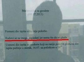 "Humoristični" rezultati pismenog iz matematike