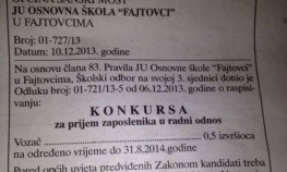 Konkurs u Sanskom Mostu: Osnovna škola traži pola vozača