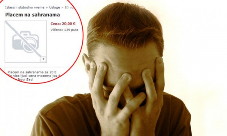 Novosađanin: Plačem na sahranama za 20 evra