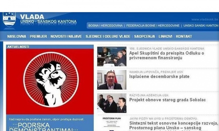 Hakovana stranica Vlade USK