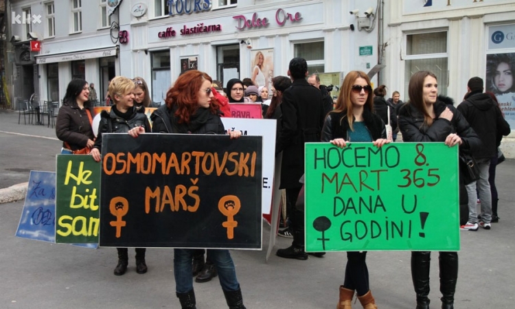 Obilježavanje 8. marta pod sloganom "Nećemo karanfil, hoćemo posao"