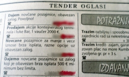 Kamataši daju oglase u novinama