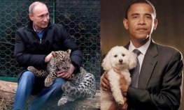 Putin s tigrom dok Obama drži pudlicu