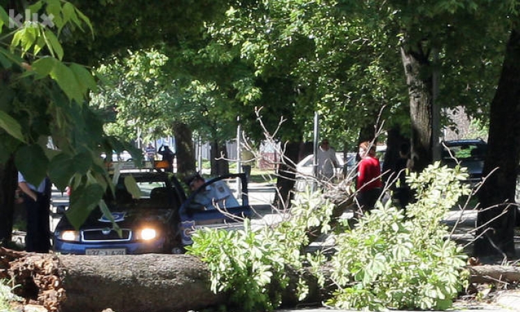 Dio Banjaluke ostao bez struje, vjetar rušio stabla