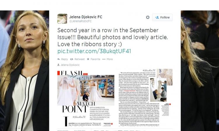 Jelena Đoković ponovo u časopisu "Brides"