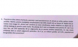 Karleuša i na ispitnom pitanju iz statistike