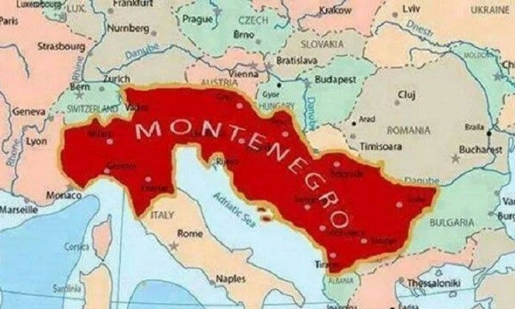 Šaljiva mapa Velike Crne Gore hit na društvenim mrežama