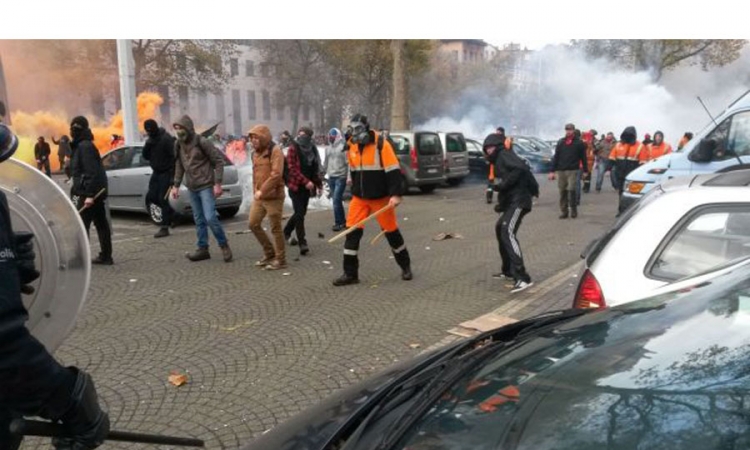 Desetine povrijeđenih u sukobu policije i demonstranata u Briselu
