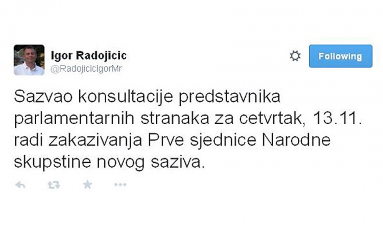 Konsultacije o terminu prve sjednice NSRS u četvrtak