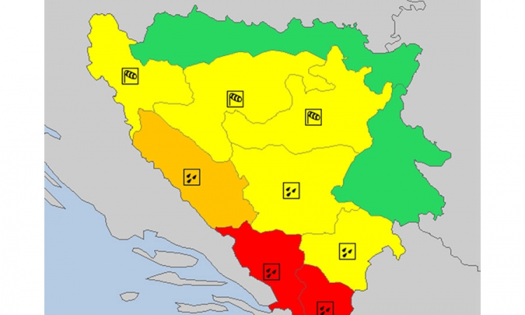 Upaljen crveni meteoalarm za Hercegovinu