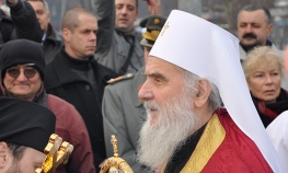 Patrijarh Irinej služi liturgiju u hramu Hrista Spasitelja