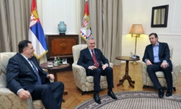 Počeo sastanak Nikolića, Dodika i Vučića