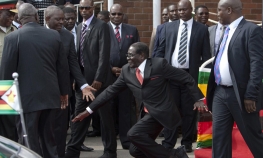 Mugabe pao silazeći niz stepenice