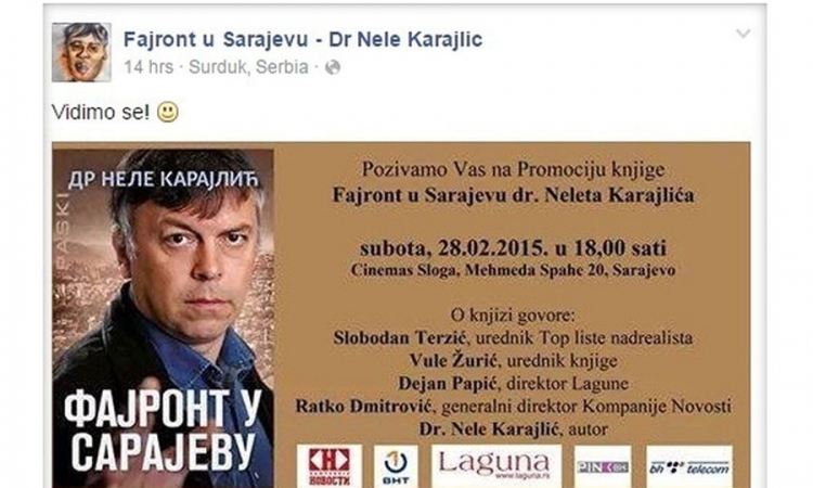 Nele ne dolazi u Sarajevo