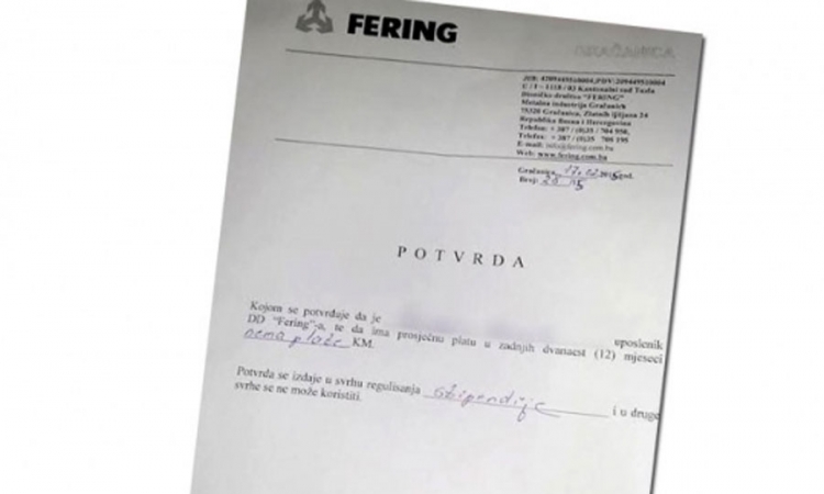 Radnik firme dobio potvrdu da nema platu