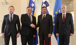 Svečani doček članova Predsjedništva BiH u Ljubljani   