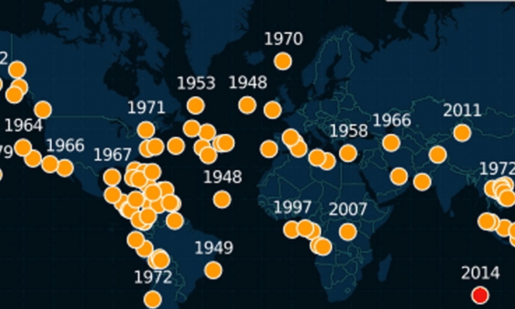Mapa svih nestalih aviona od 1948. godine