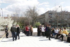 Radnici Borca pred zgradom Vlade FBiH