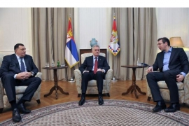 Počeo sastanak Dodika sa Nikolićem i Vučićem