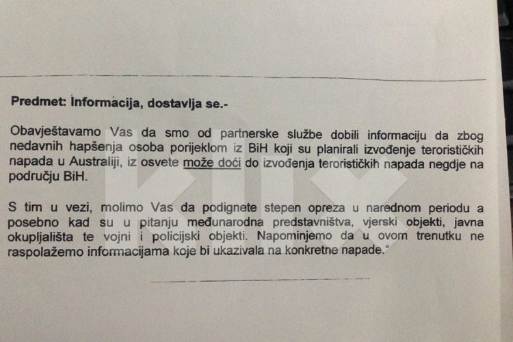 OBA u petak upozorila na mogući teroristički akt