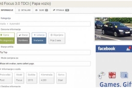 Šaljivdžija prodaje ford fokus kojim se papa Franjo vozio Sarajevom