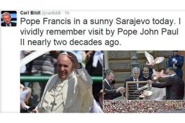 Bilt: Papa je danas u sunčanom Sarajevu, sjećam se dolaska Ivana ...
