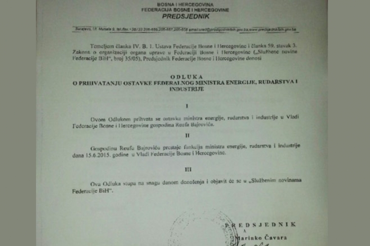 Čavara prihvatio ostavke ministara iz DF-a