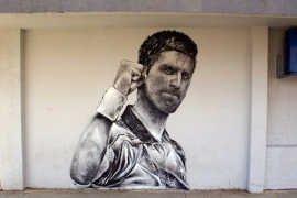 Nikšić: Mural sa likom Novaka Đokovića