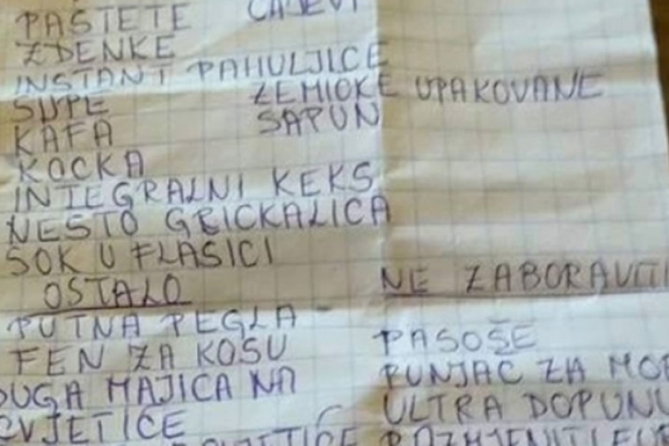 Nasmijala region: Pogledajte kako Bosanka pravi spisak za more  