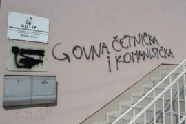 Vandalizam u Zagrebu: Grafit "Go*na četnička i komunistička"