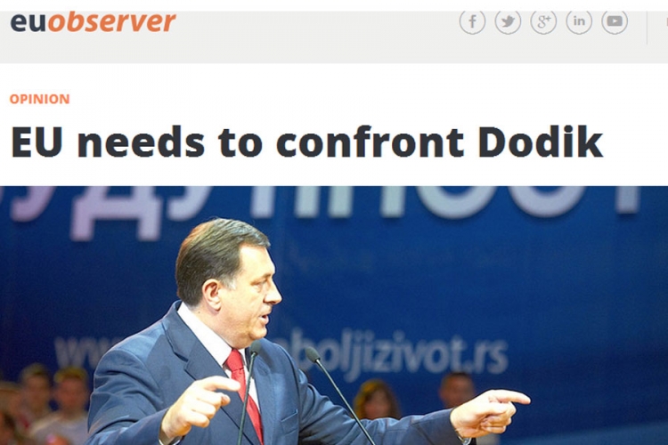 EUobzerver: Dodik prijeti da izbaci iz kolosijeka politiku EU