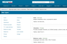 Mali oglasi od sada i na portalu nezavisne.com