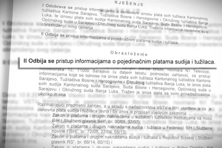 Plate sudija i tužilaca javne, imovinski kartoni tajna
